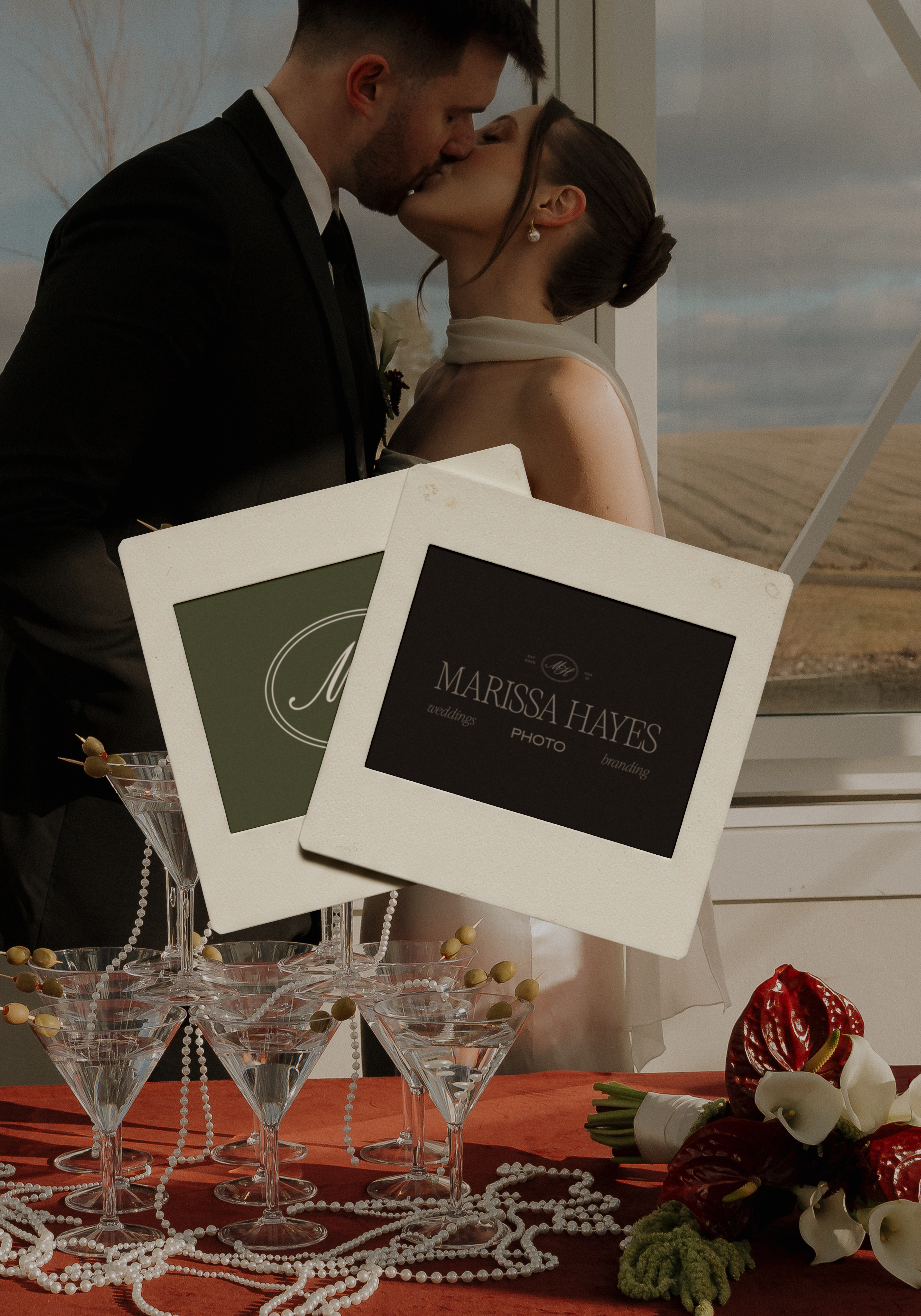 Wedding photographer website design - branding mockup
