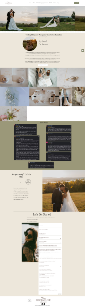 Screenshot of Amanda's old homepage