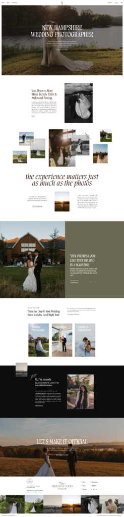 Screenshot of Amanda's new homepage