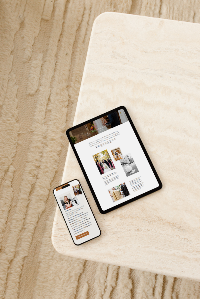 website mockup on iPad and iPhone